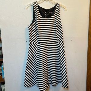 Striped a-line stretch dress